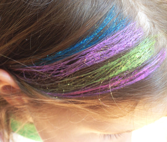 Funlights® Hairlights™ Mini-Pack: Pink, Blue & Purple Color Sticks w/ Gold Sparkle