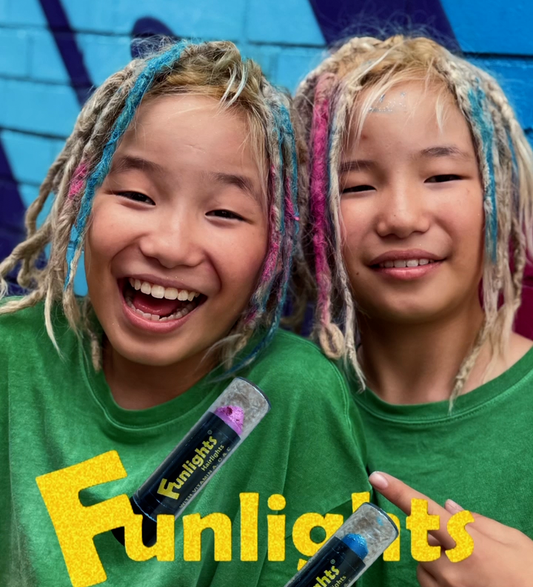 Blue Sparkle Funlights® Hairlights™ Color Stick with Gold Sparkle