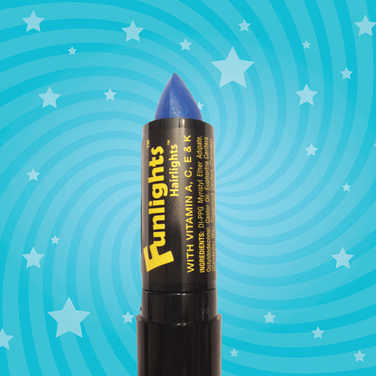 Blue Sparkle Funlights® Hairlights™ Color Stick with Gold Sparkle
