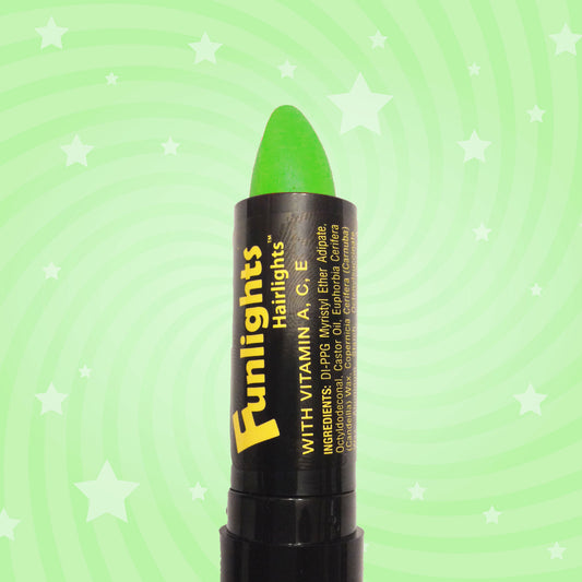 Green Sparkle Funlights® Hairlights™ Color Stick with Gold Sparkle