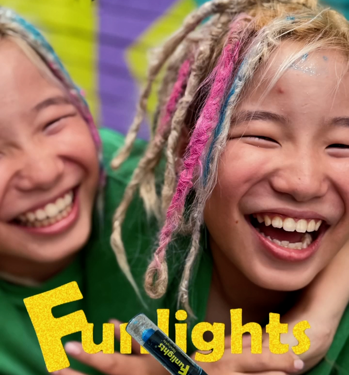 Pink Sparkle Funlights® Hairlights™ Color Stick with Gold Sparkle